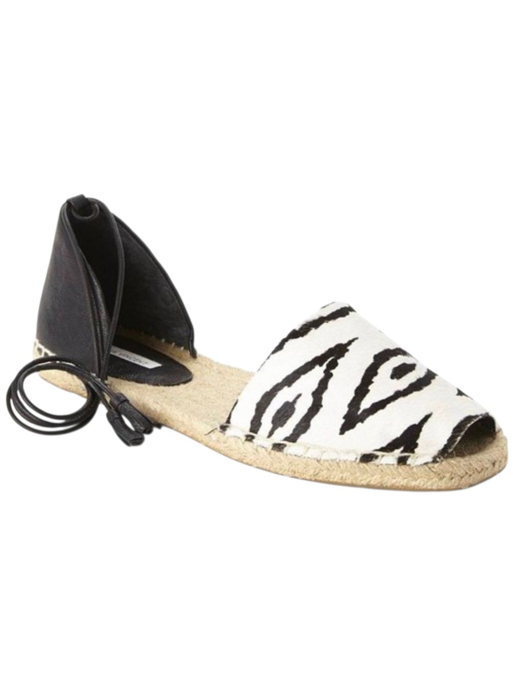 Cynthia Vincent Espadrille Calf Fur Peep-Toe D'Orsay Sandals Shoes Size US 9